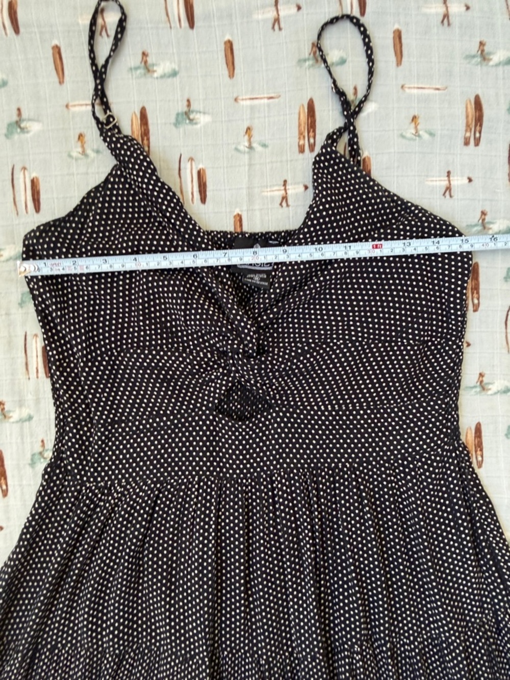 Angie Black Polka Dot Midi Dress with Twist Front EUC - Picture 5 of 10